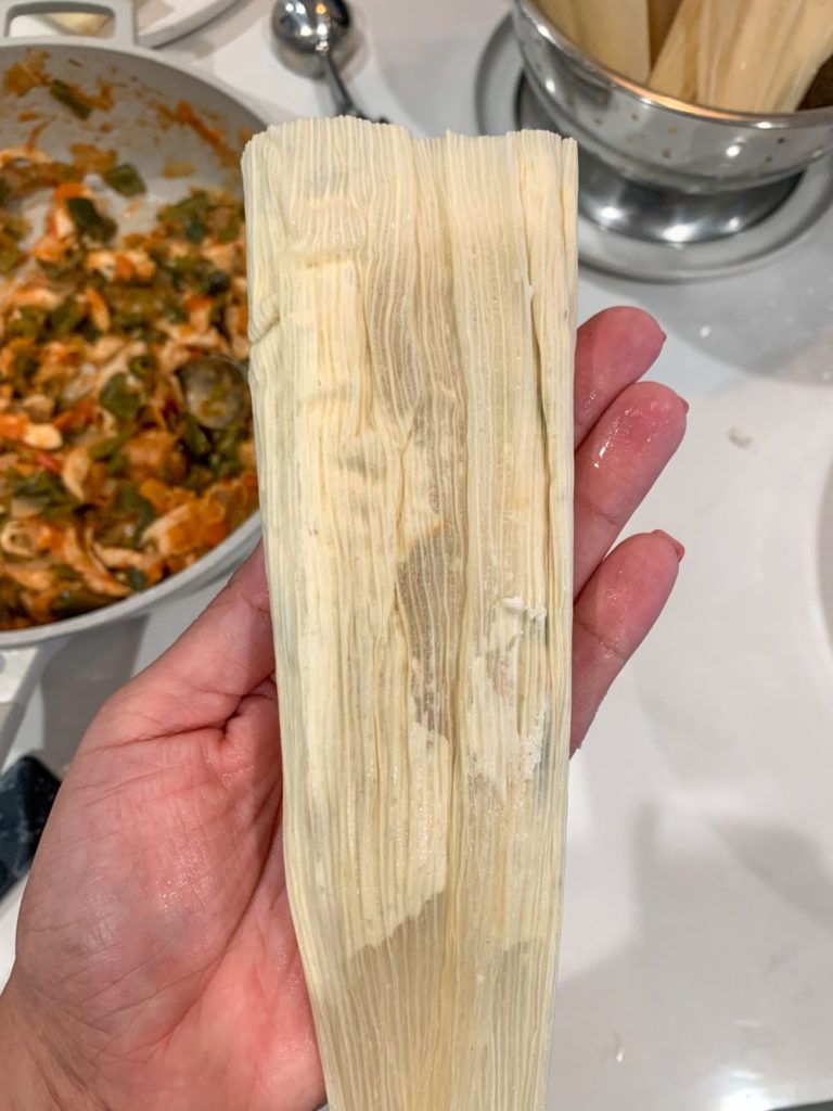 Second fold of tamale 