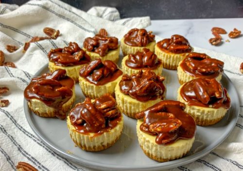 Caramel Pecan Cheesecake Bites