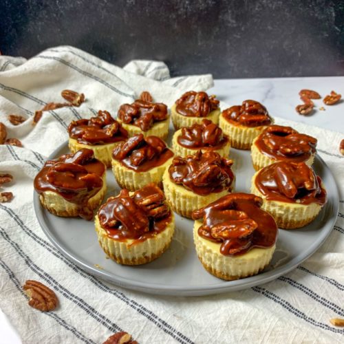 Caramel Pecan Cheesecake Bites